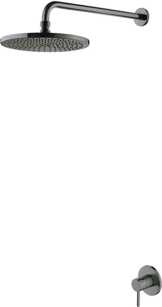 Omnires Y conjunto de ducha empotrado con rociador con efecto lluvia grafito SYSY36GR