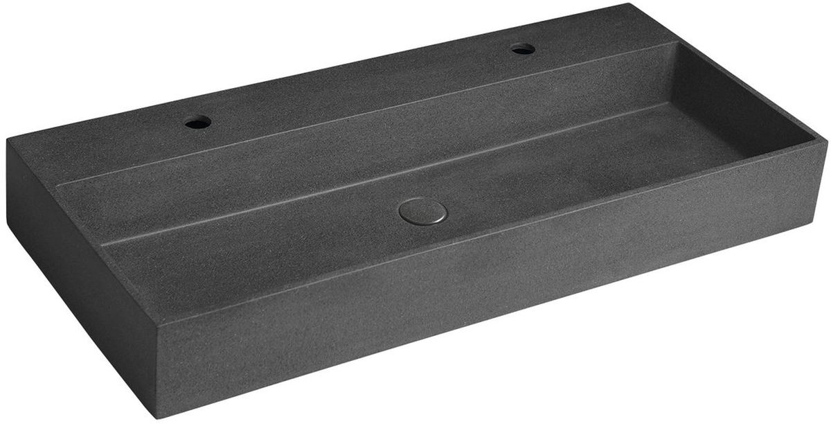 Sapho Quadrado lavabo 96x44 cm rectangular para mueble-doble negro AR473