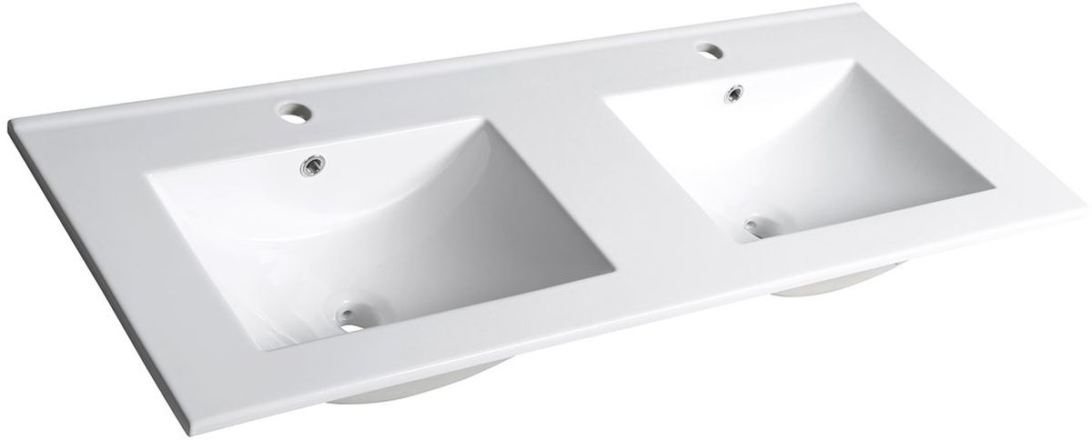Sapho Slim lavabo 121.5x46 cm rectangular para mueble-doble blanco 1601-120