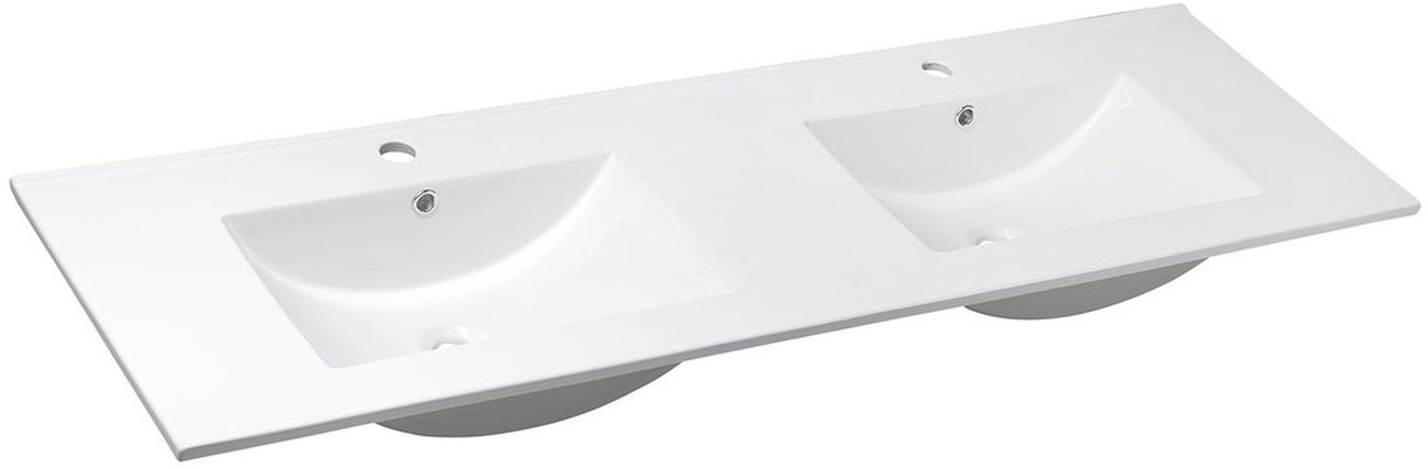 Sapho Slim lavabo 151x46 cm rectangular para mueble-doble blanco brillante 1601-150