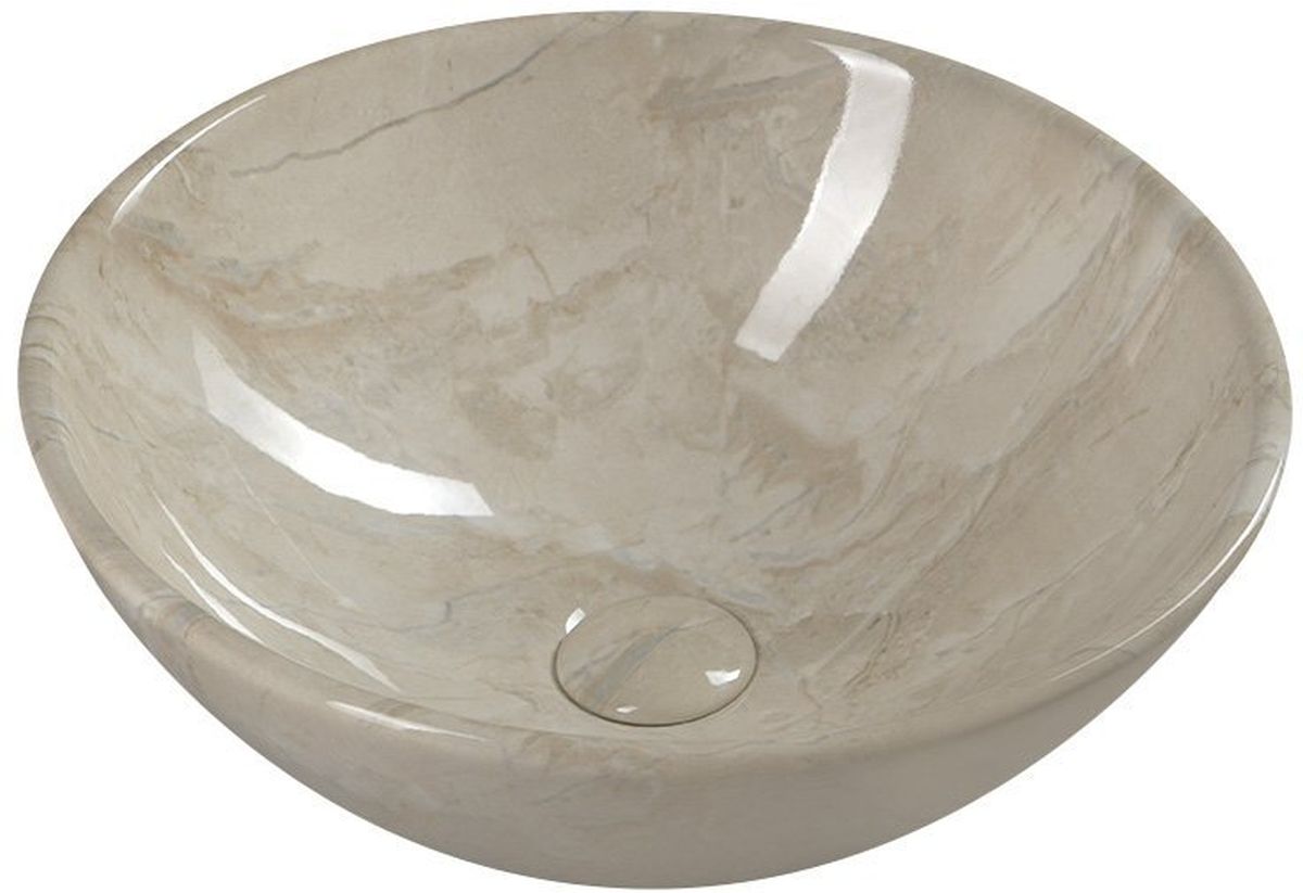 Sapho Dalma lavabo 42x42 cm circular sobre encimera marrón/beige MM127