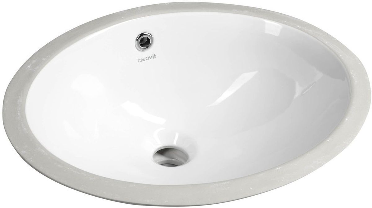 Creavit lavabo 48.5x38.2 cm oval empotrado-bajo encimera blanco TP211