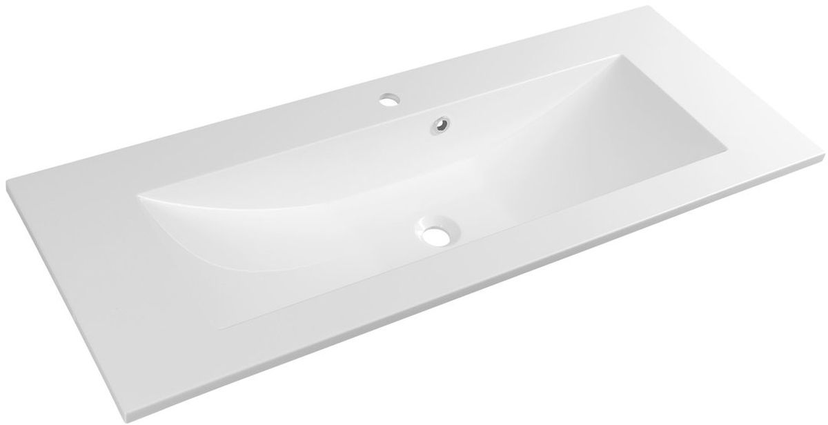 Sapho Yukon lavabo 120x45 cm rectangular empotrado blanco brillante YU121