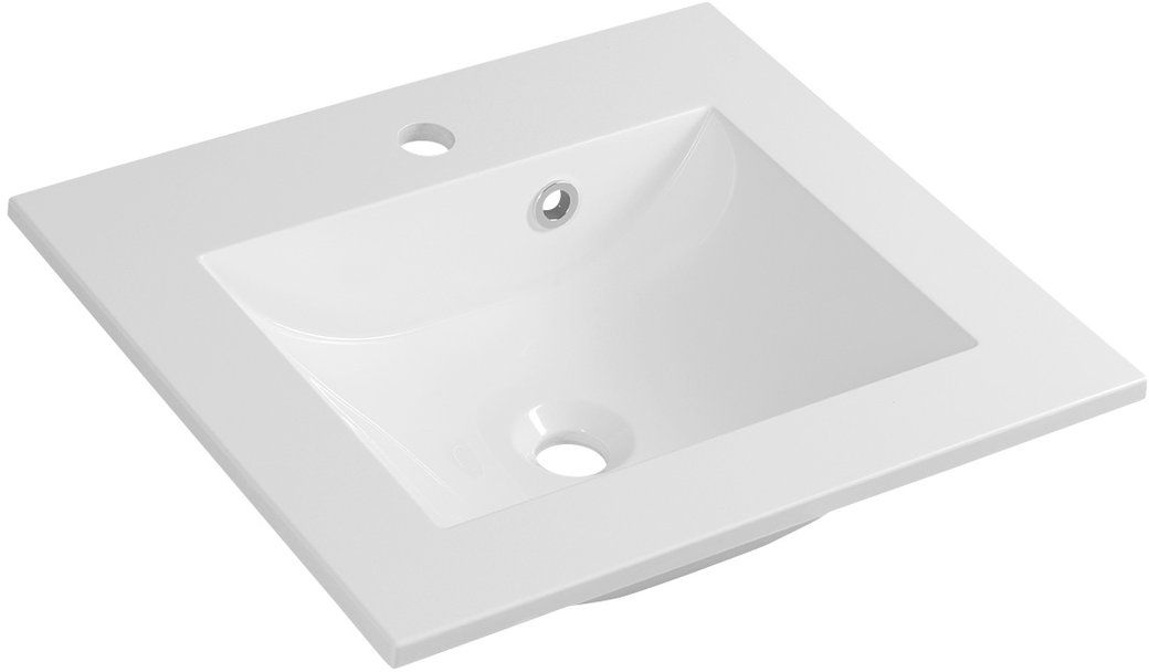Sapho Yukon lavabo 50x45 cm rectangular empotrado blanco brillante YU050