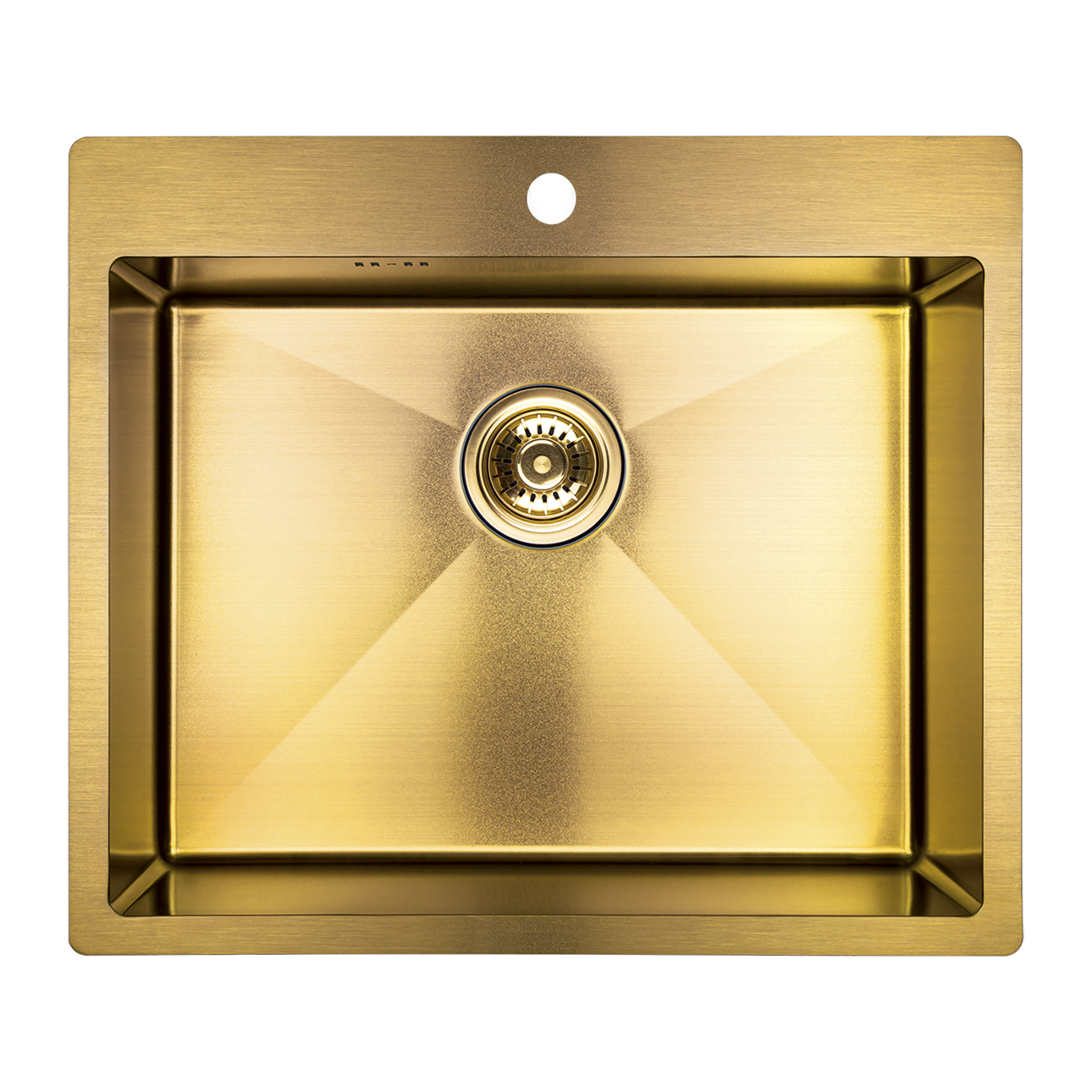 Laveo Marmara fregadero de acero con sifón 59x51 cm dorado SAMG10T