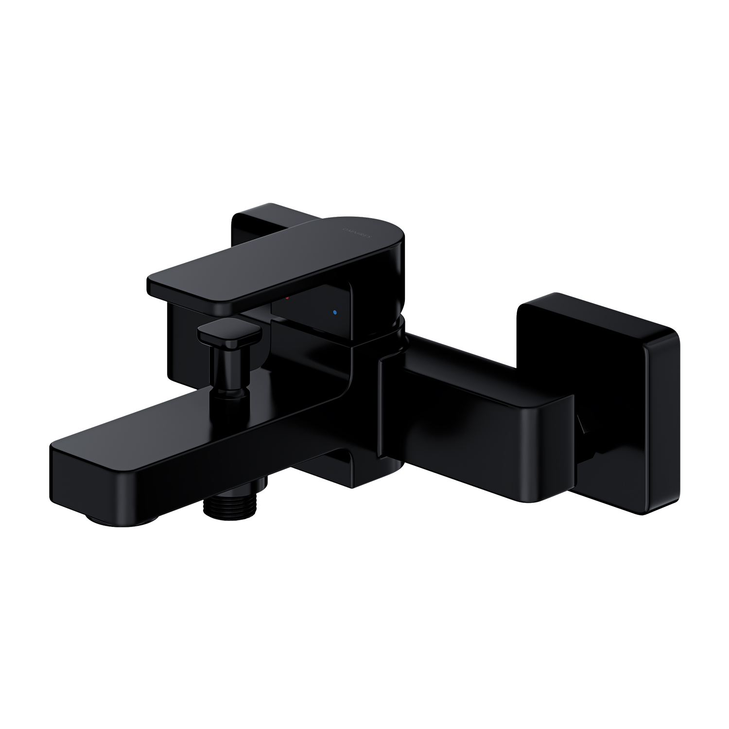 Omnires Baretti grifo de bañera y ducha a pared negro BA7830BL