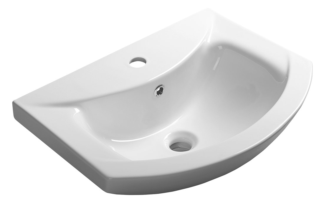 Aqualine Zero lavabo 55x43 cm semicircular para mueble blanco 6055