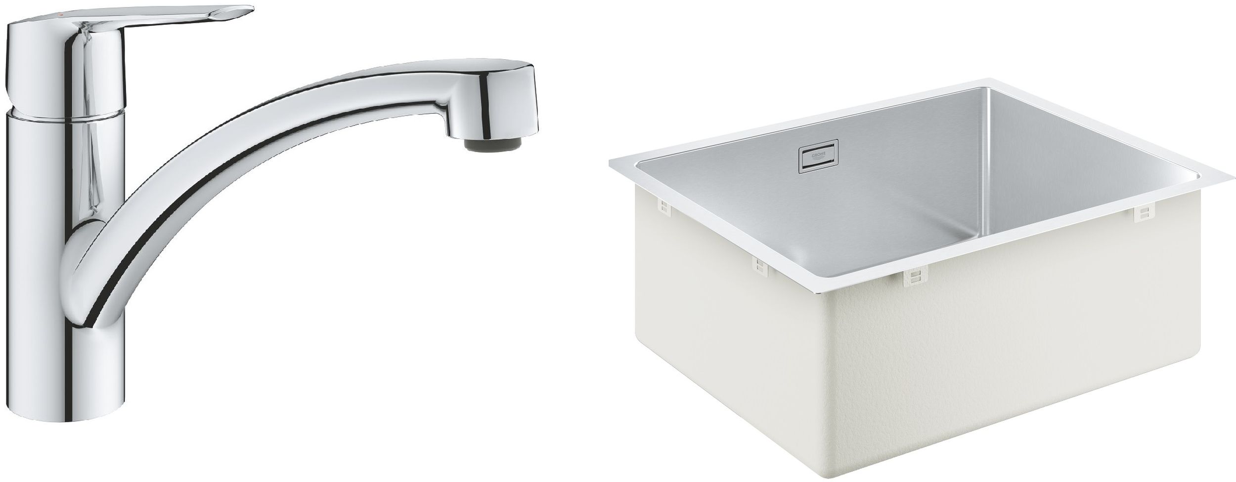 Conjunto fregadero de acero Grohe K700 31574SD1, grifo de cocina Grohe Start 30530002