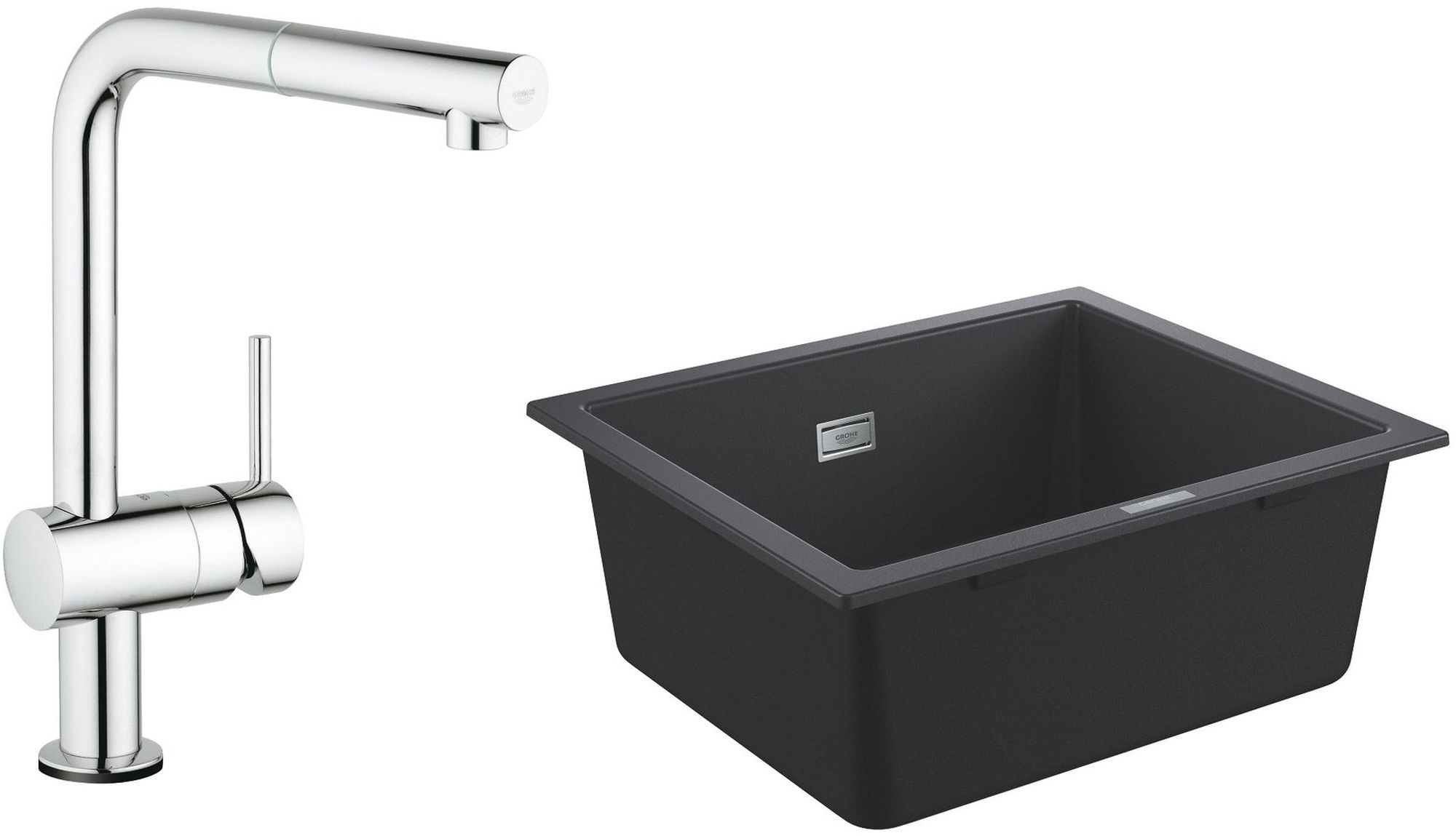 Conjunto grifo de cocina Grohe Minta 31360001, fregadero de granito Grohe K700 31654AP0