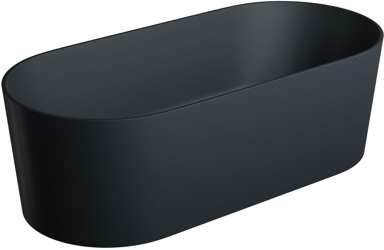 Omnires Ovo M+ bañera exenta 160x75 cm oval negro OVOWWBLV
