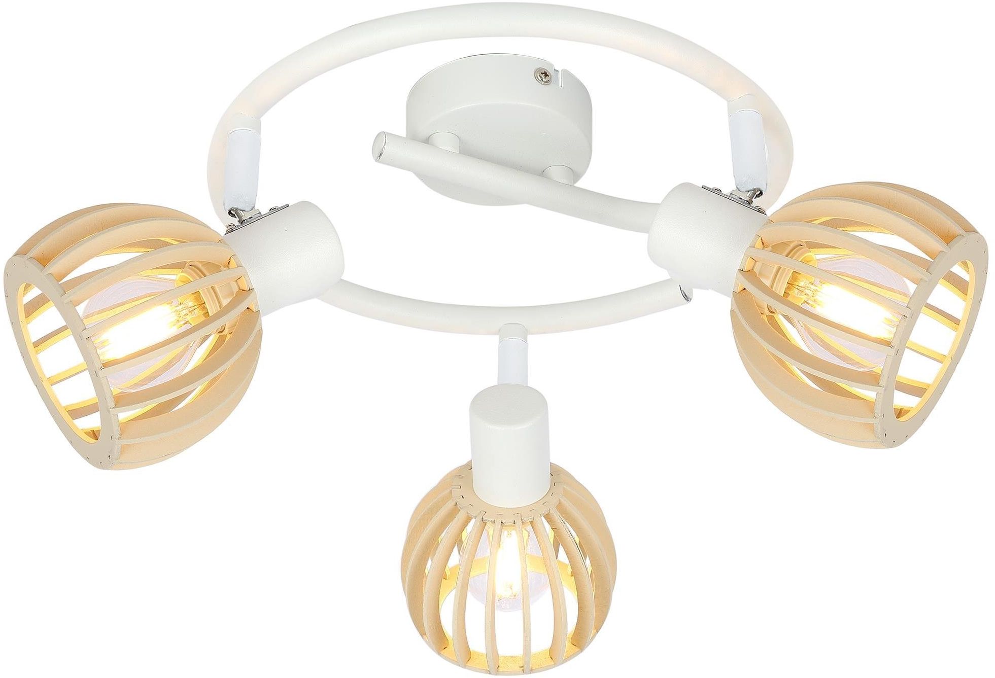 Candellux Atarri lámpara de techo 3x25 W blanco-madera 98-68125