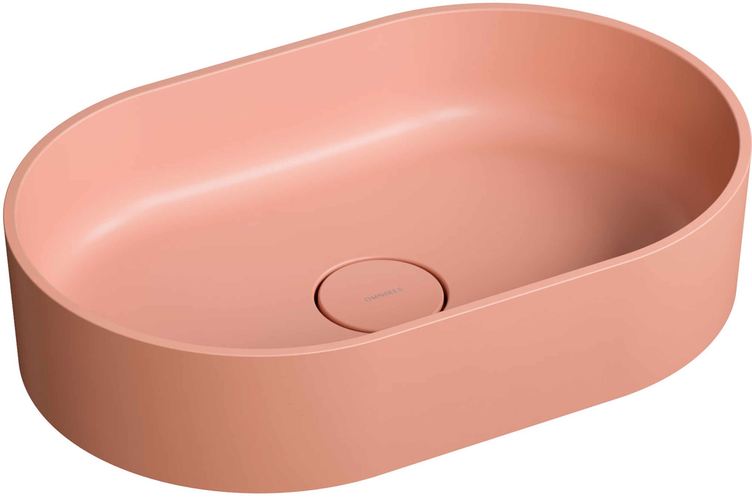 Omnires Ovo M+ lavabo 55x36 cm oval sobre encimera rosa OVOUNCO