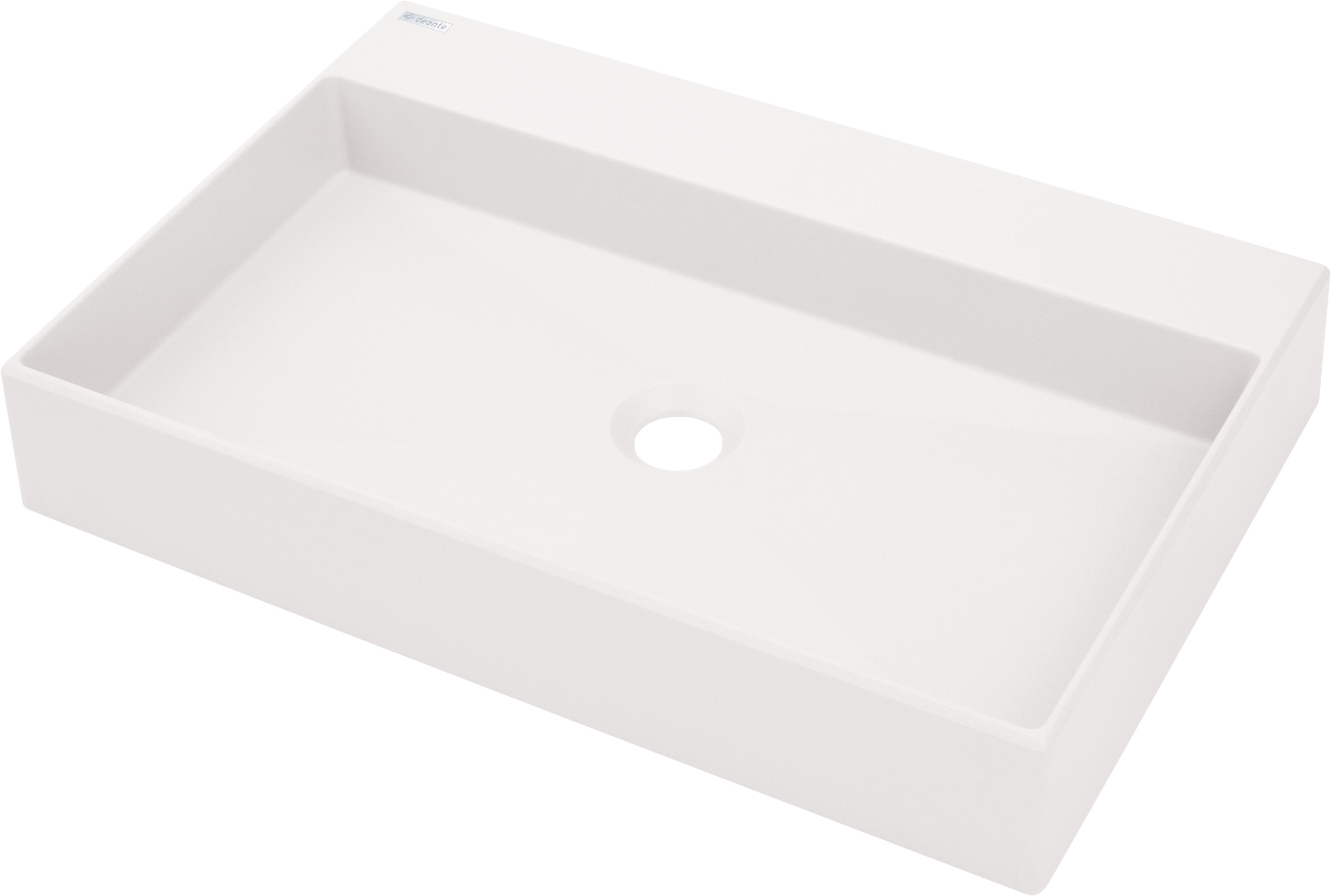 Deante Correo lavabo 60x40 cm rectangular sobre encimera blanco CQR_AU6S