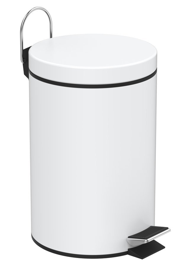 Aqualine Simple Line papelera 3 l blanco-negro 28103