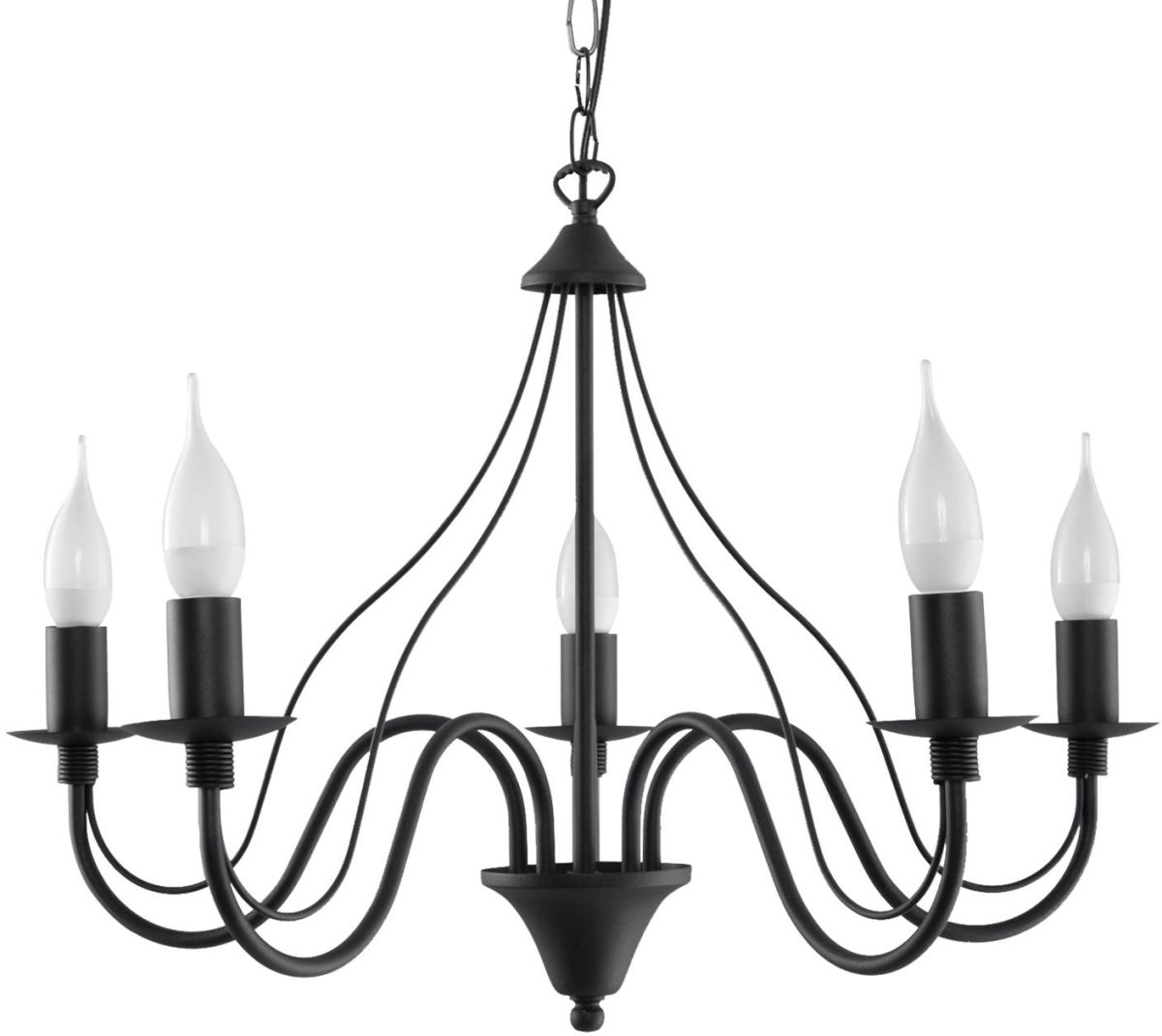 Sollux Lighting Minerwa lámpara colgante 5x40 W negro SL.0218