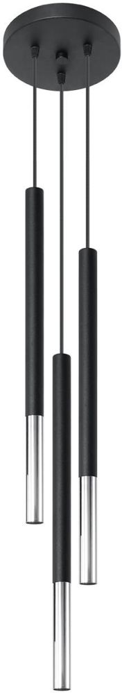 Sollux Lighting Mozaica lámpara colgante 3x40 W negro-cromo SL.0887