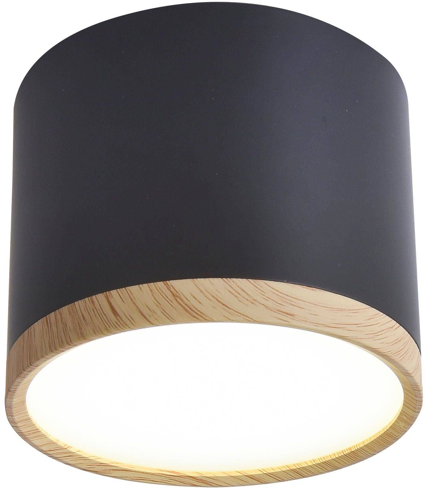 Candellux Tuba lámpara de techo 1x9 W negro-madera 2275949