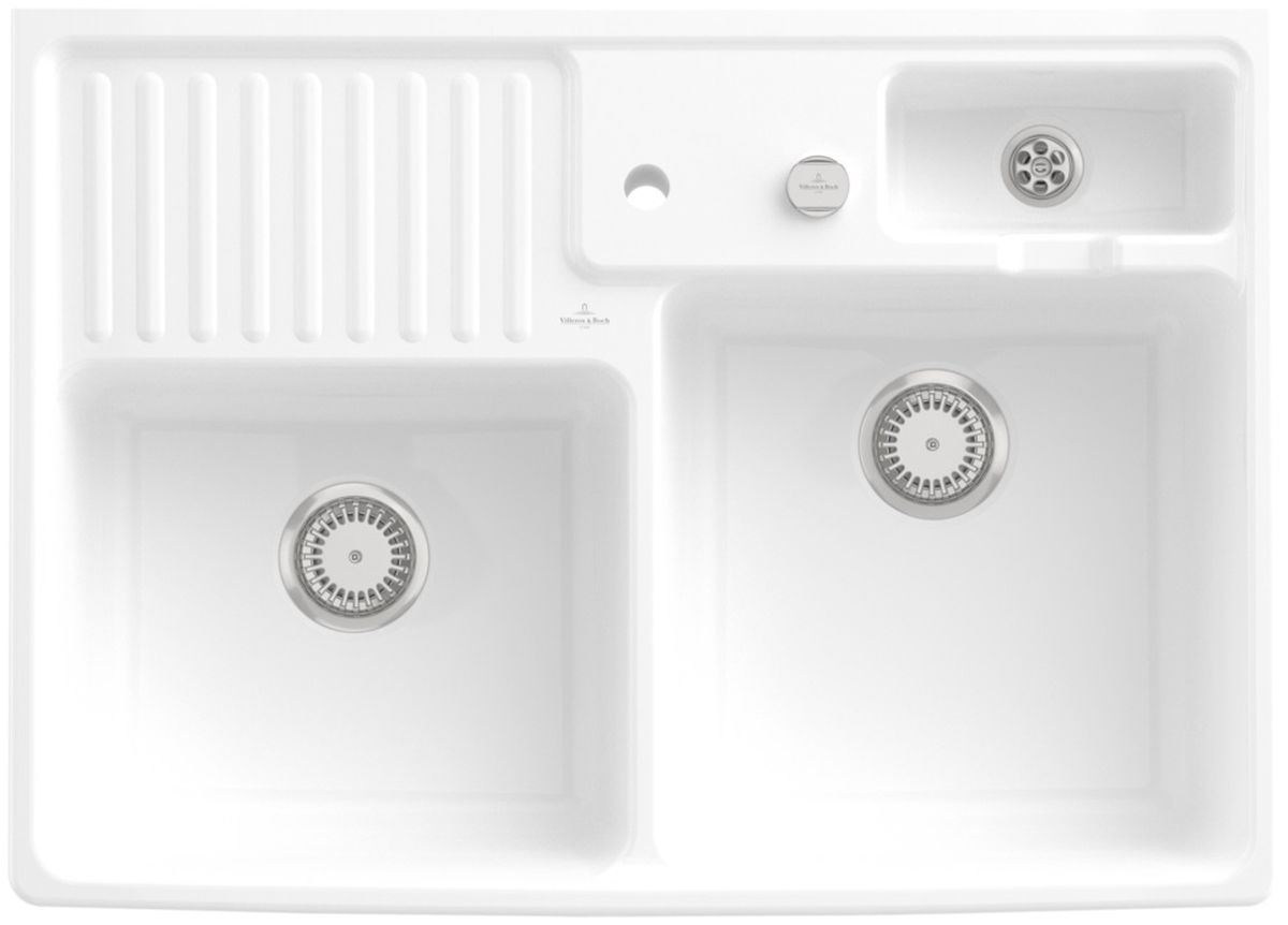Villeroy & Boch Double-Bowl fregadero de cerámica 89.5x63 cm blanco 632392R1
