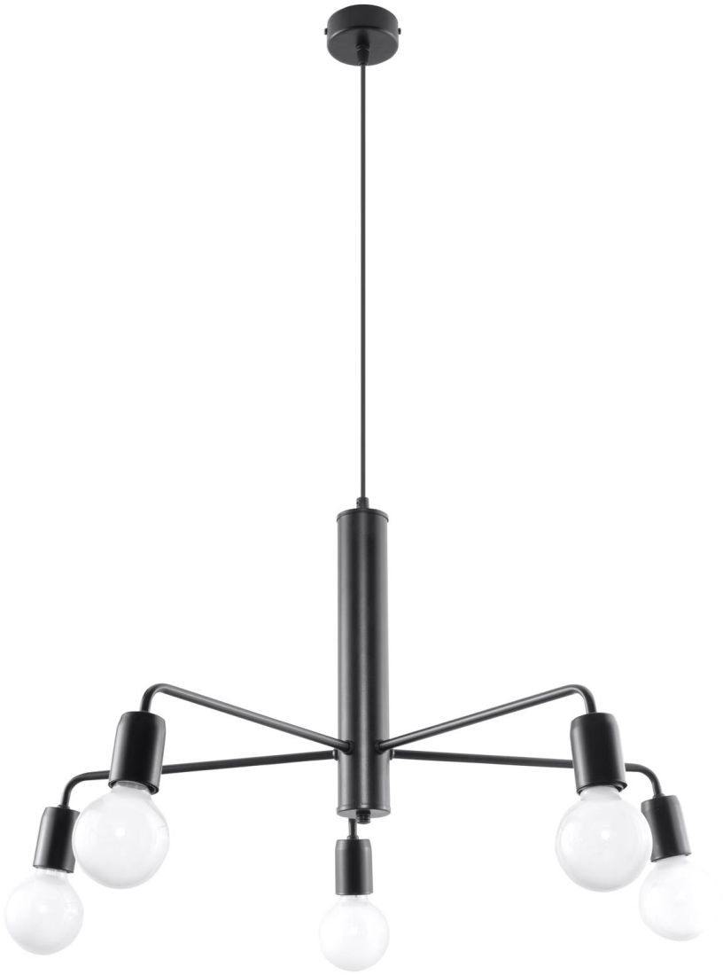 Sollux Lighting Duomo lámpara colgante 5x60 W negro SL.0304