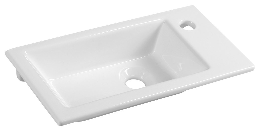 Aqualine Zuno lavabo 50x25 cm rectangular para mueble blanco 9050