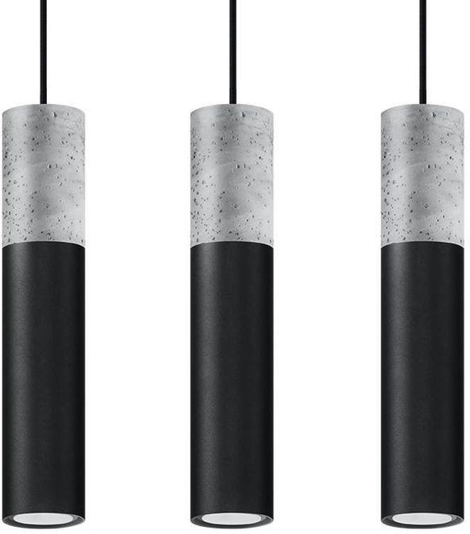 Sollux Lighting Borgio lámpara colgante 3x40 W negro-gris/gris ceniza SL.0652