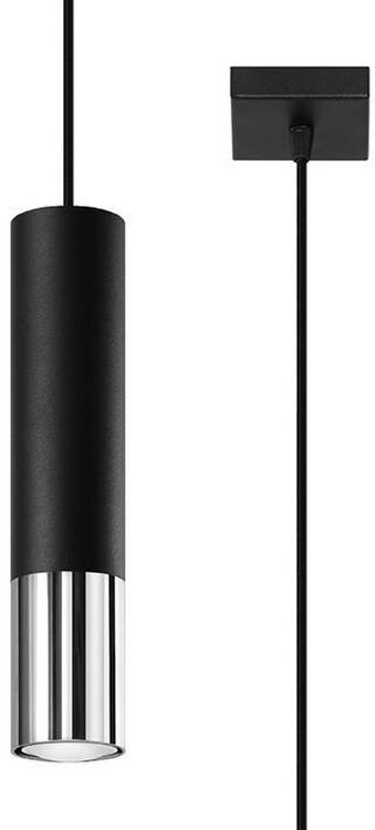 Sollux Lighting Loopez lámpara colgante 1x40 W negro-cromo SL.0940