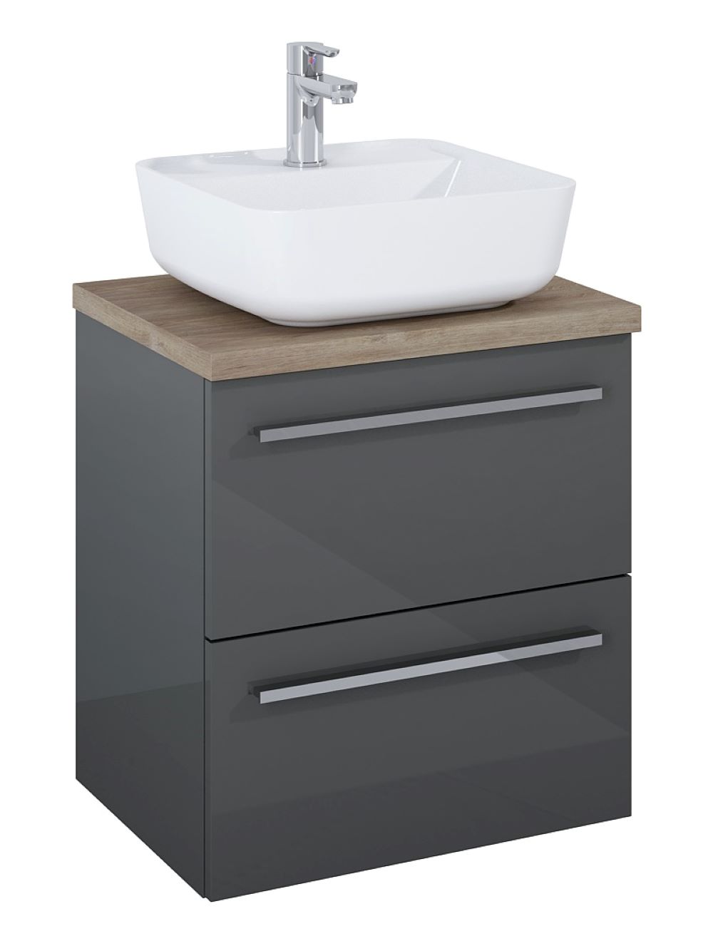 Elita Kwadro Plus lavabo con mueble y encimera 50.4 cm antracita 168445