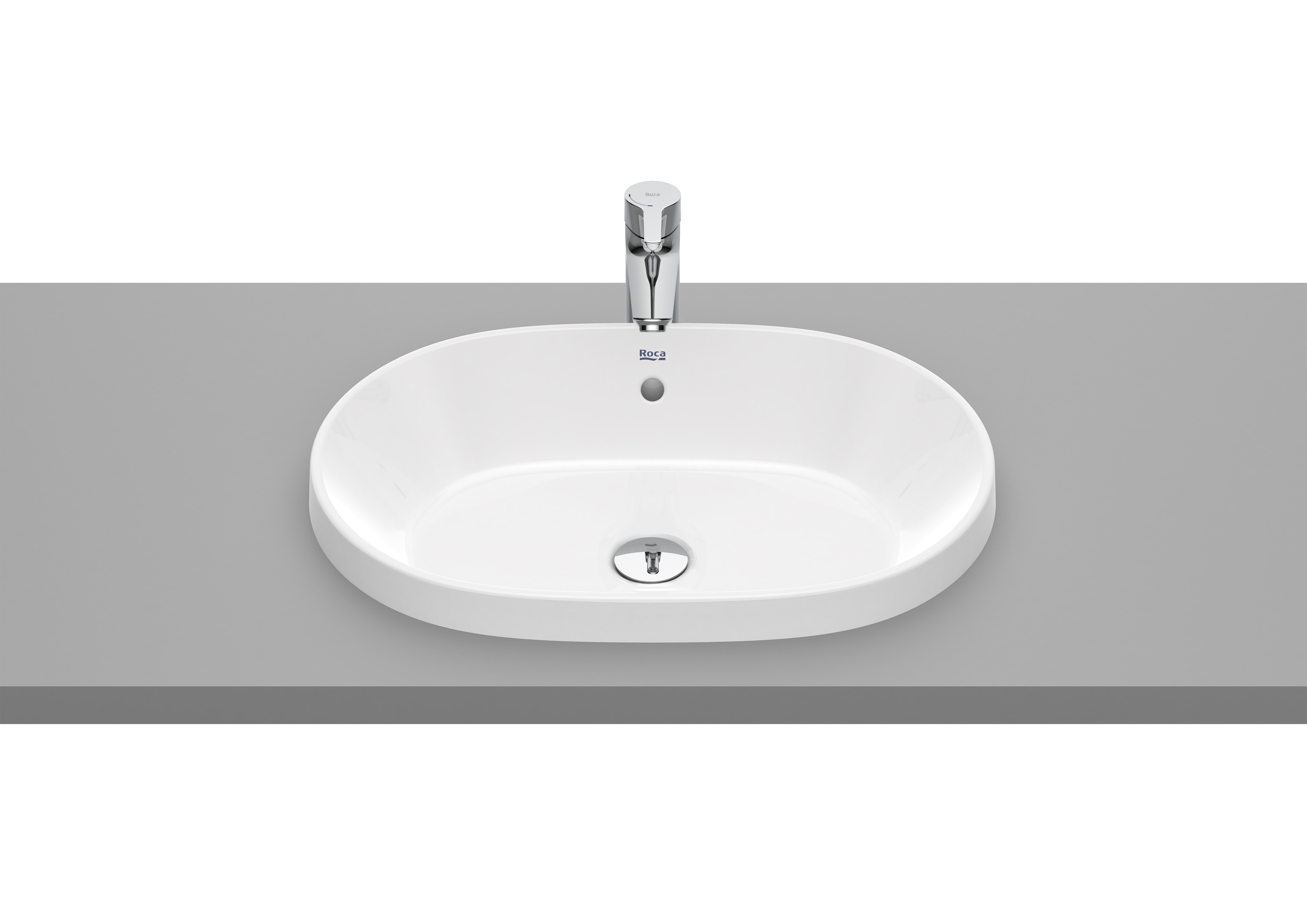 Roca Round lavabo 55x39 cm oval empotrado blanco A3270Y5S00