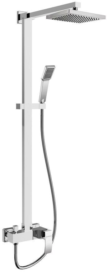 Sapho Ginko conjunto de ducha a pared con rociador con efecto lluvia cromo 1101-43