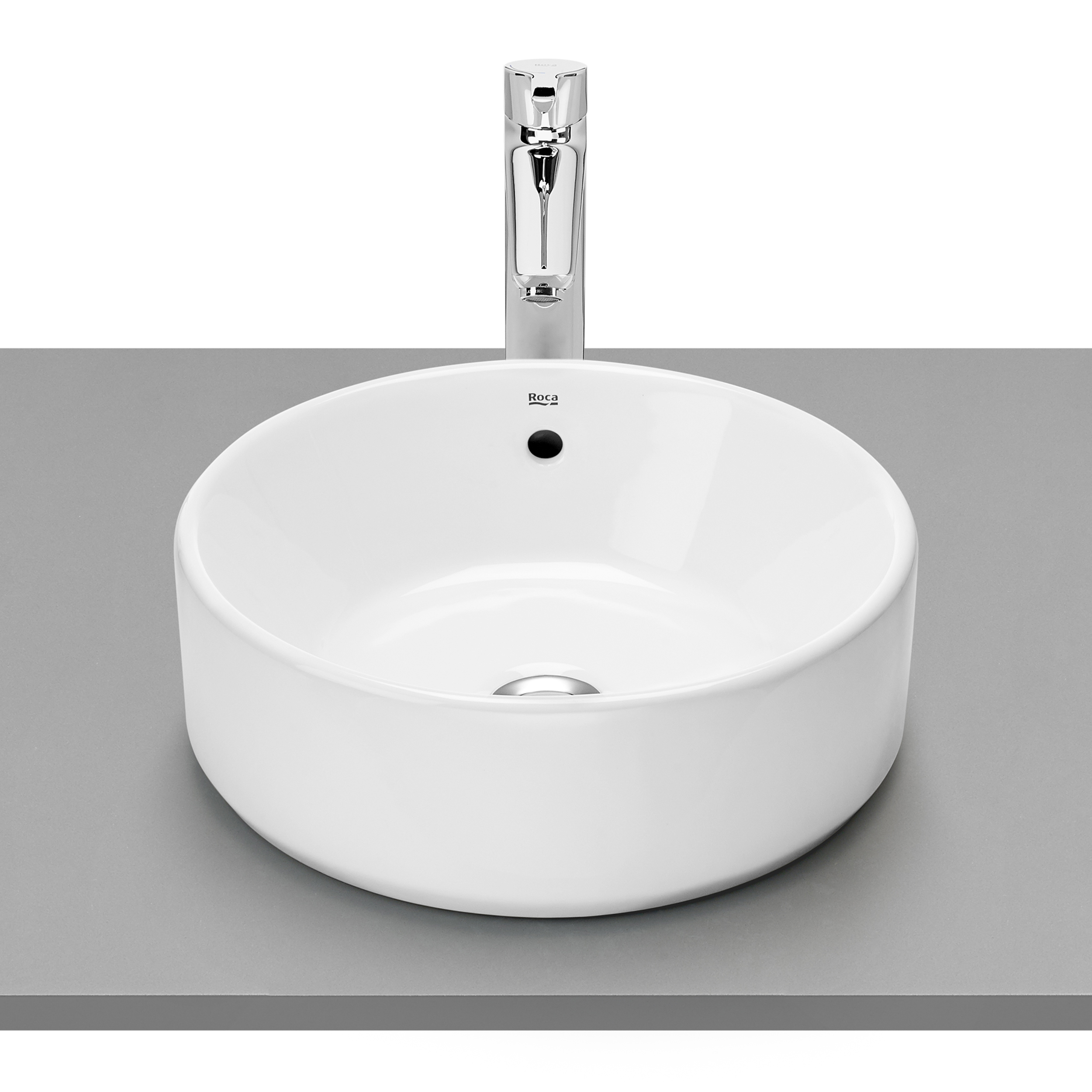 Roca Gap Round lavabo 39x39 cm circular sobre encimera blanco A3270MJS00