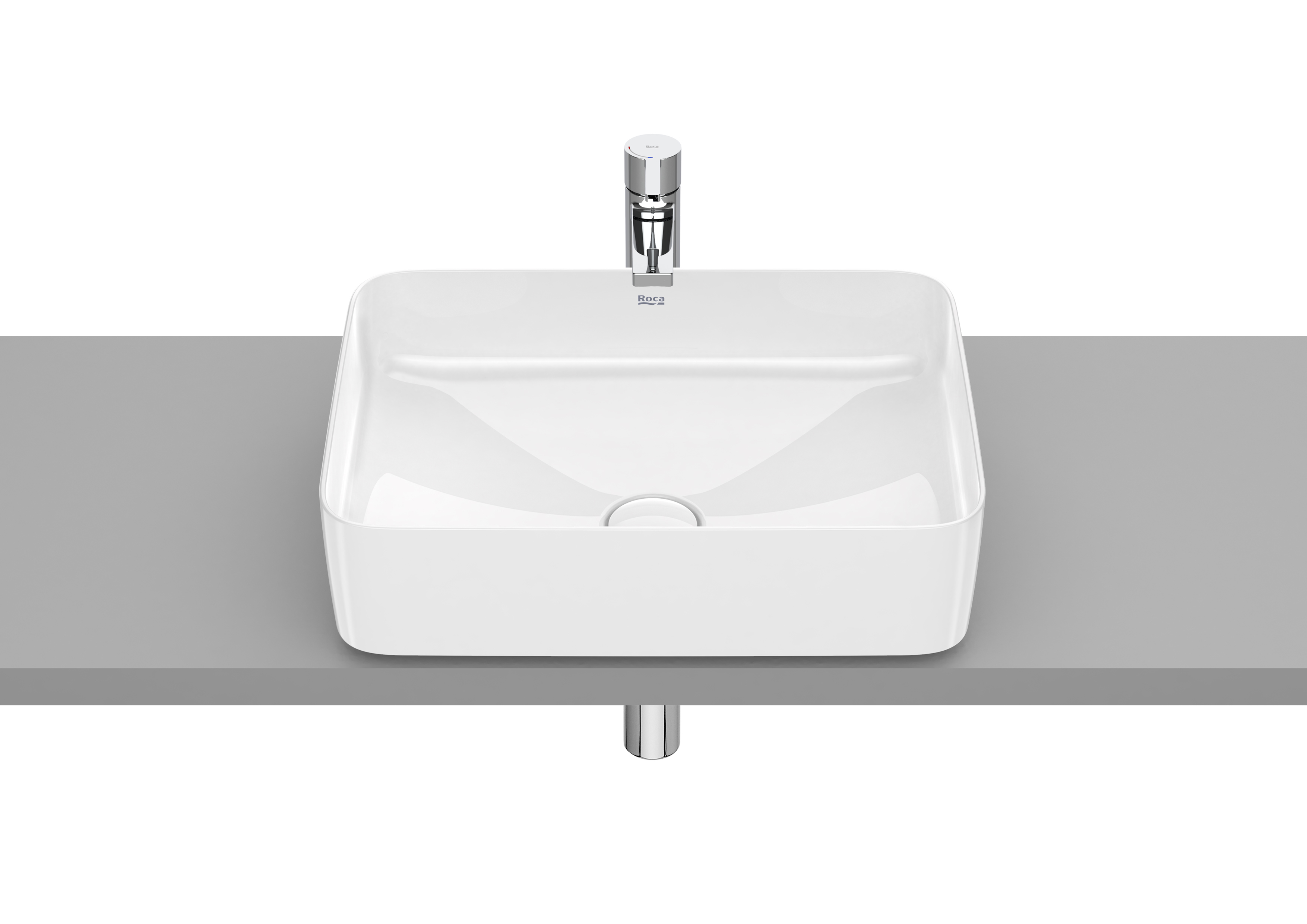 Roca Inspira lavabo 50x37 cm rectangular sobre encimera blanco A327530S00