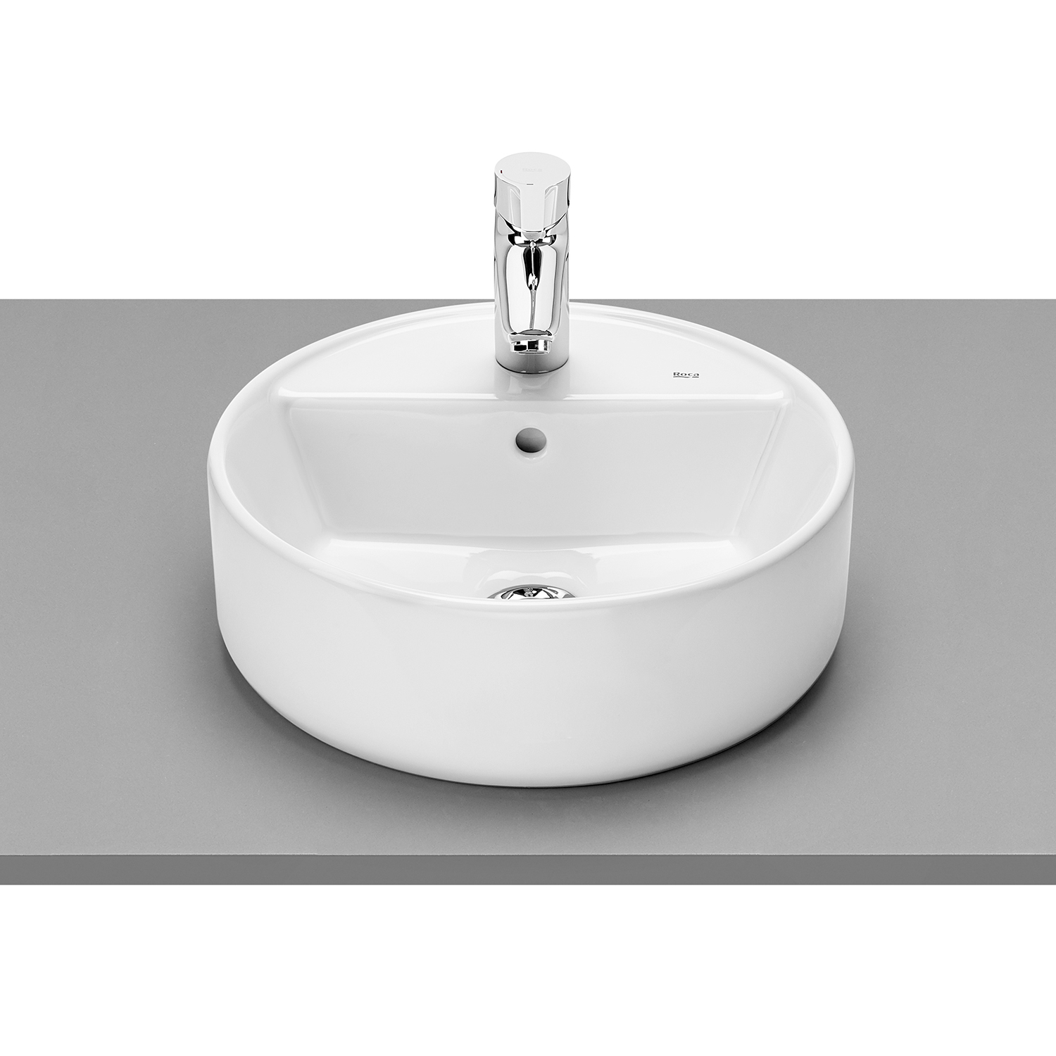 Roca Gap lavabo 40x40 cm circular sobre encimera blanco brillante A3270MKS00