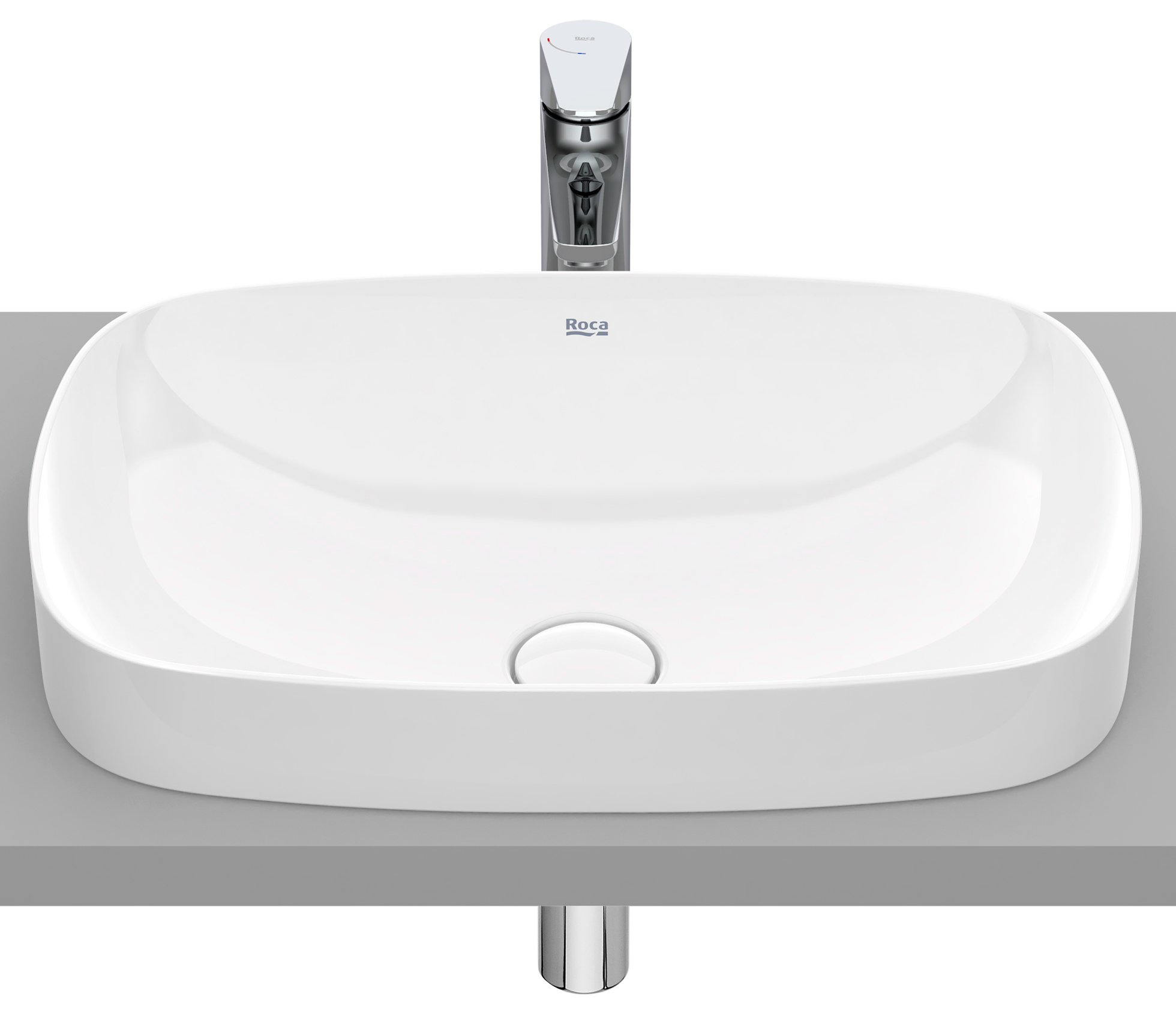 Roca Inspira lavabo 55x37 cm rectangular empotrado blanco A327504S00