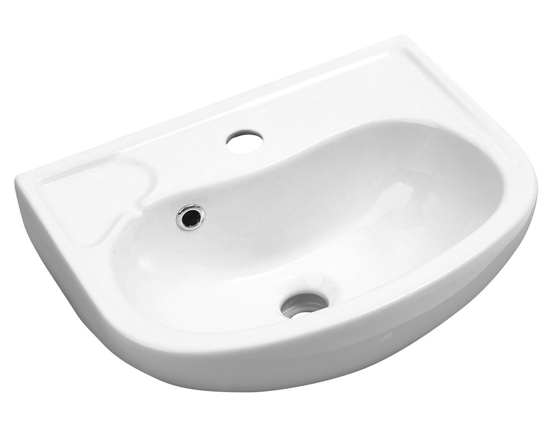 Isvea Small lavabo 45x35 cm semicircular clásico blanco brillante 10TP71045