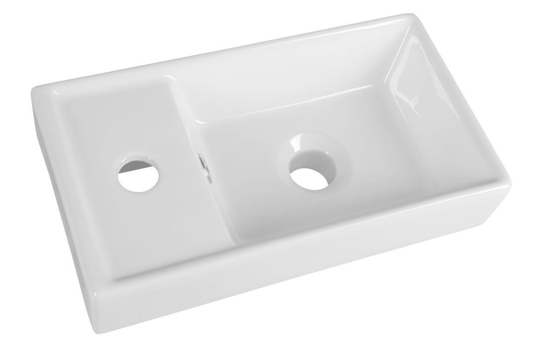 Aqualine lavabo 40x22 cm rectangular para mueble blanco brillante DD4022