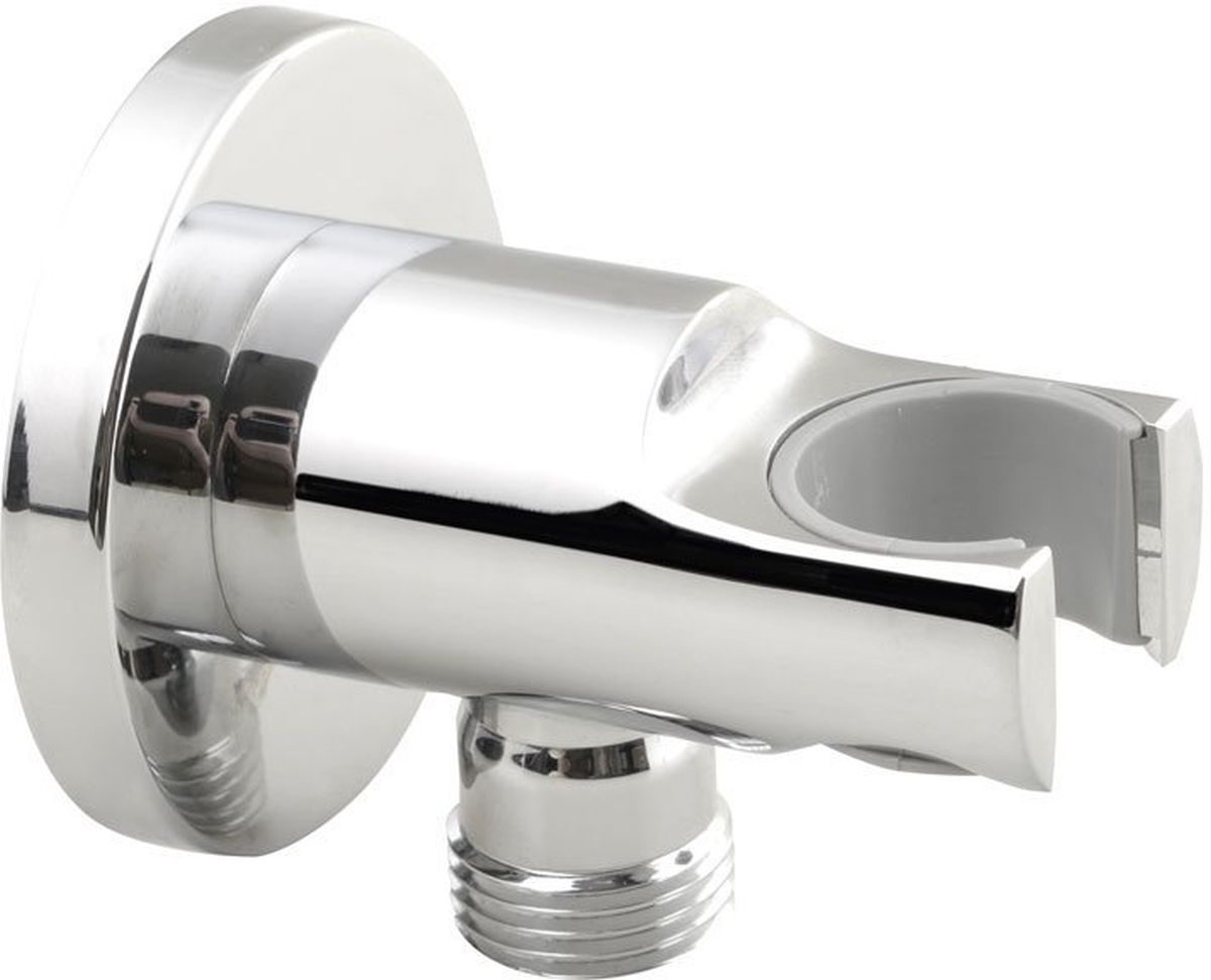 Sapho conector angular con soporte cromo 1205-09