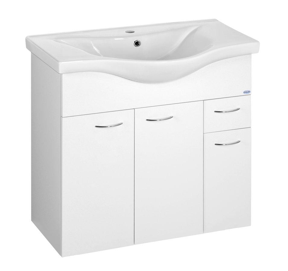 Aqualine Keramia Fresh armario 75.1x35x74 cm suspendido, para lavabo blanco 50082A