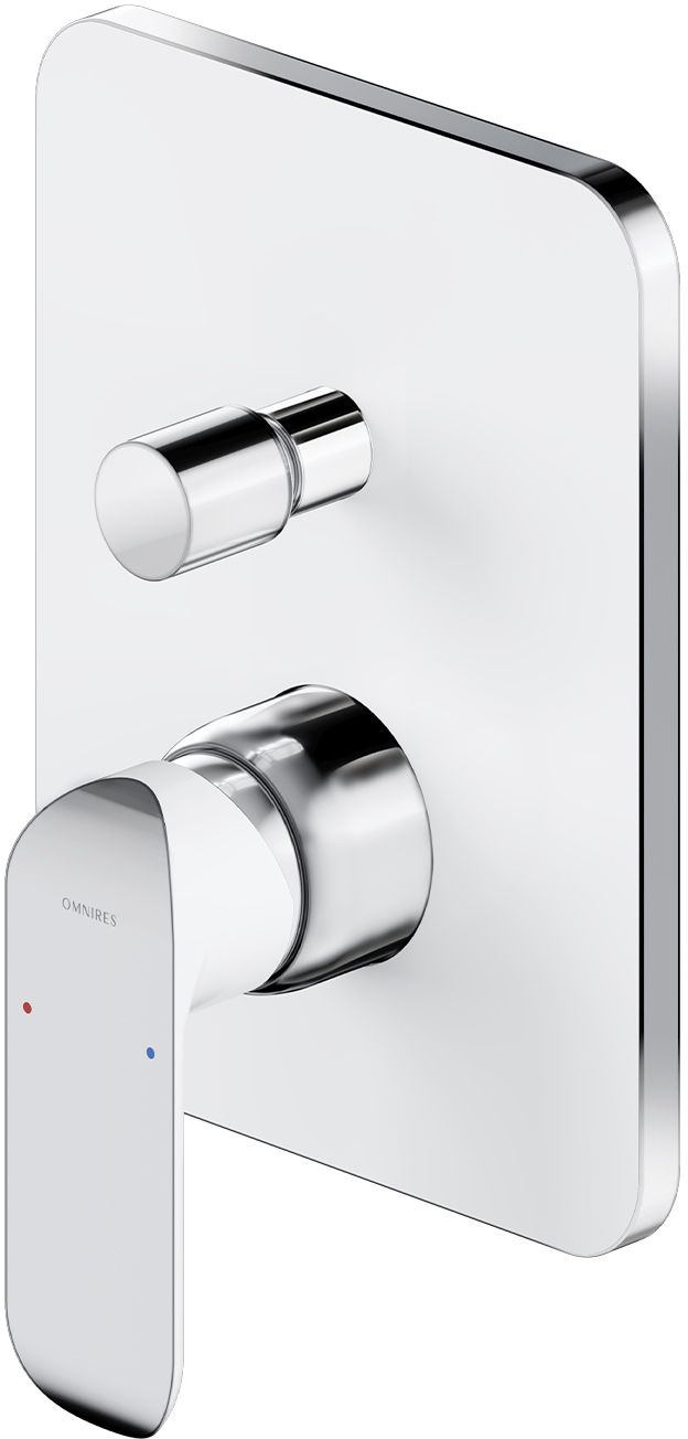 Omnires Sacramento grifo de bañera y ducha empotrado cromo-blanco SC2335XCRB
