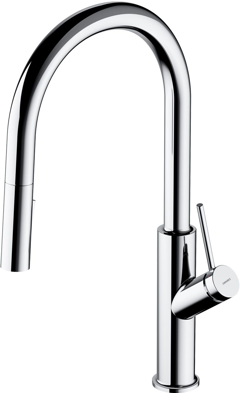 Omnires Bend grifo de cocina de pie cromo BE6455CR