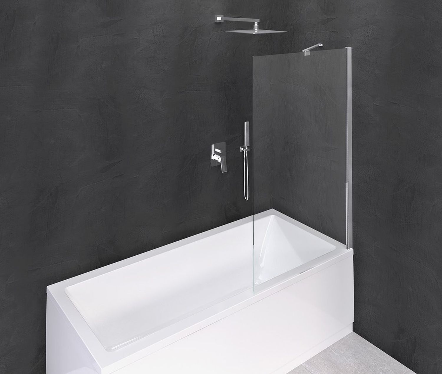 Polysan Modular Shower mampara de bañera 100 cm una pieza cromo brillo/vidrio transparente BMS1-100