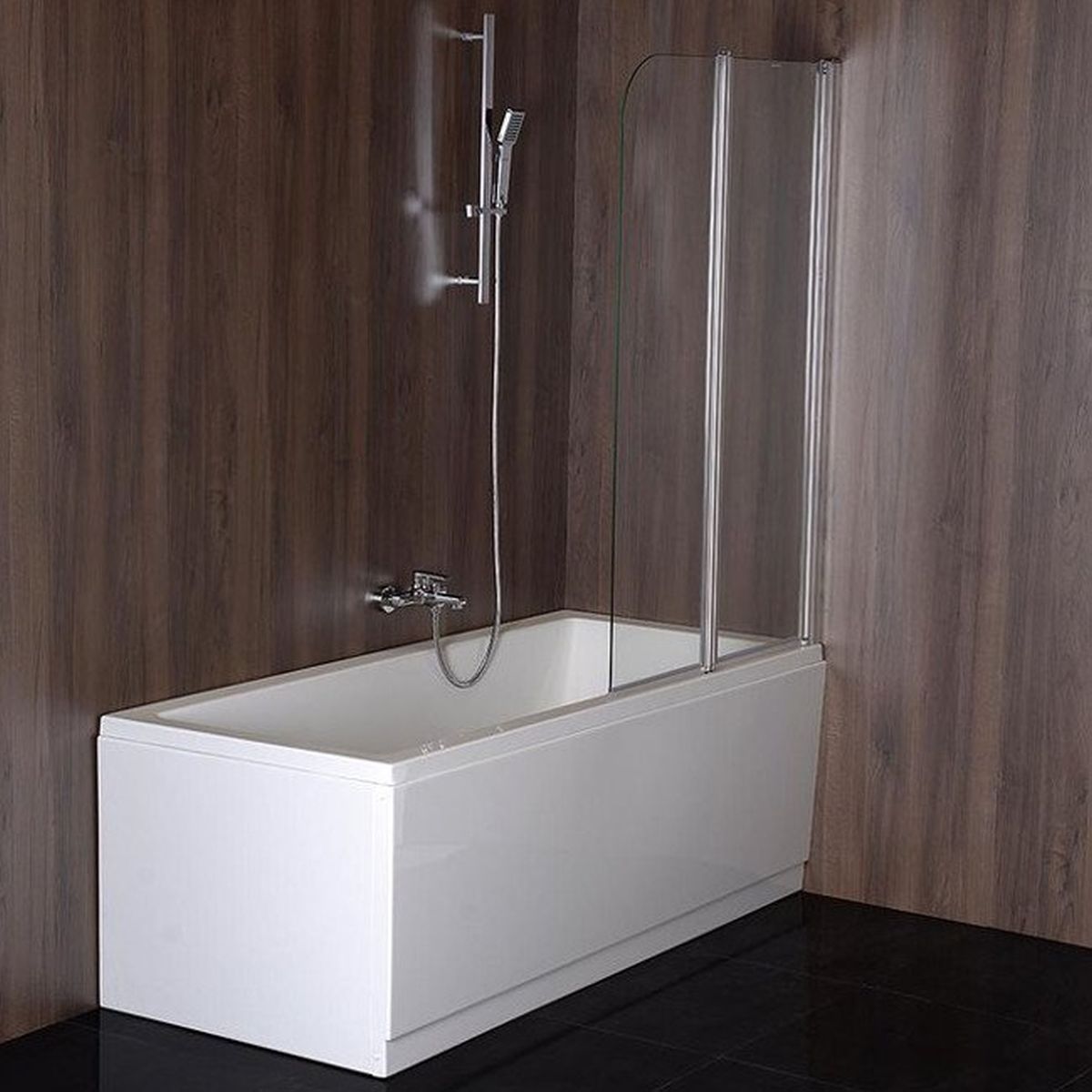 Polysan Ruiz mampara de bañera 90 cm dos piezas cromo brillo/vidrio transparente BSR-90