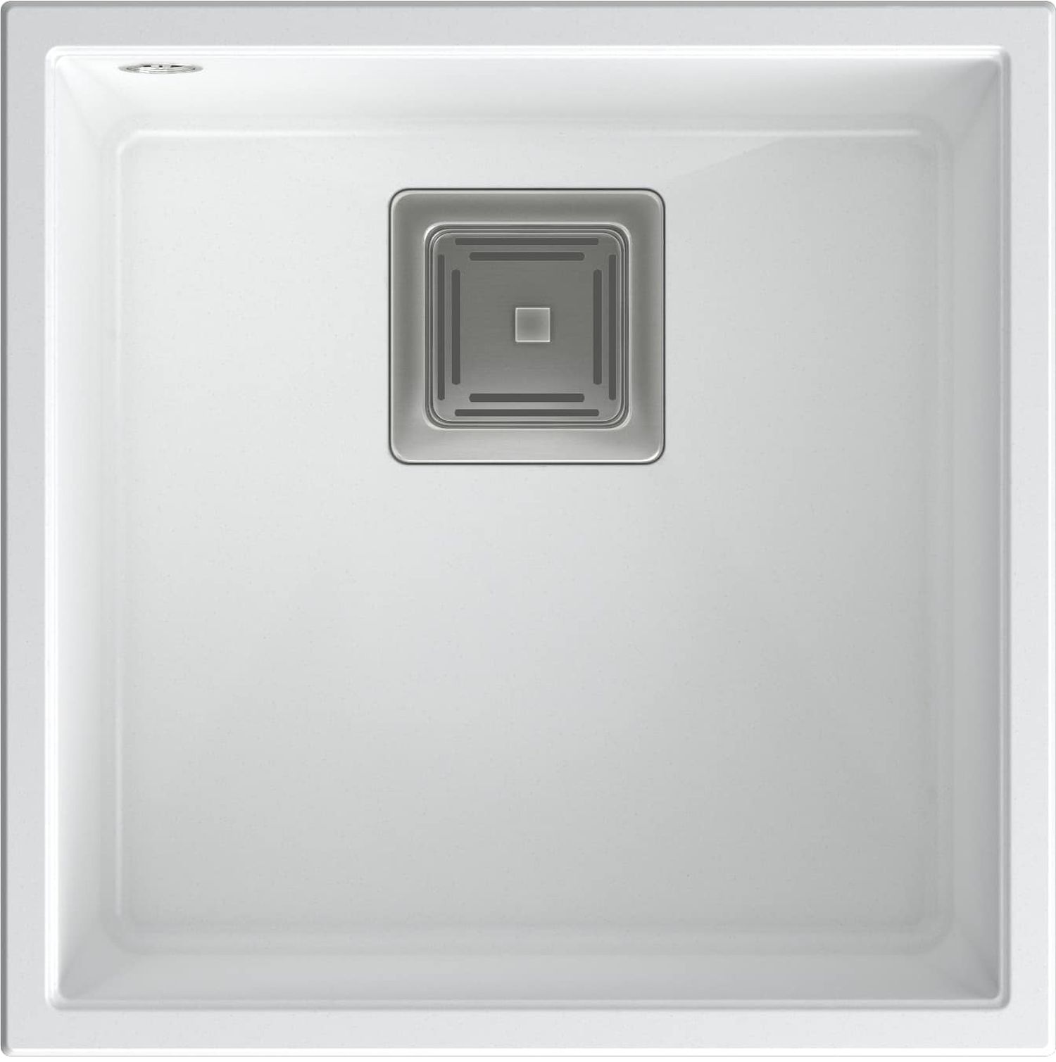 Quadron David fregadero graniteq 42x42 cm blanco HQD4242U1-BS