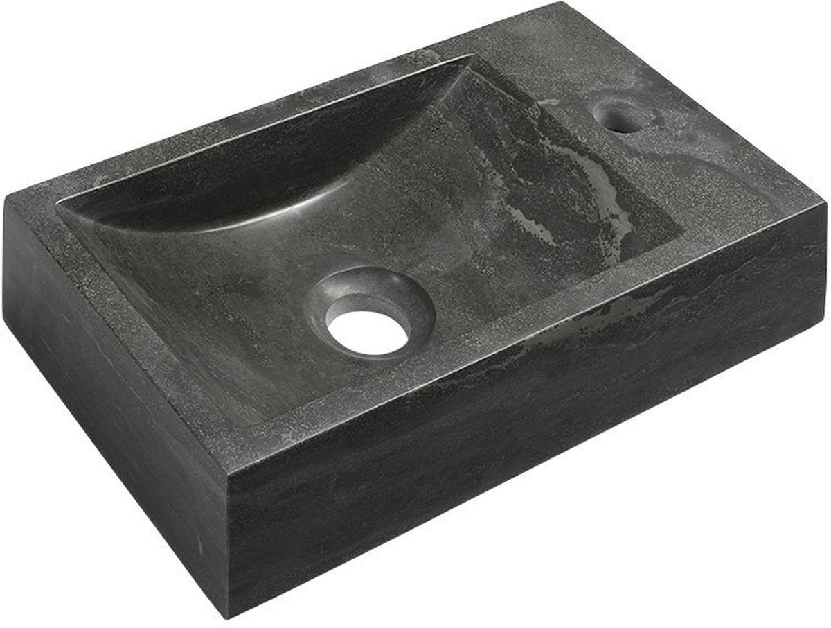 Sapho Blok lavabo 40x22 cm rectangular clásico-sobre encimera negro-antracita 2401-28