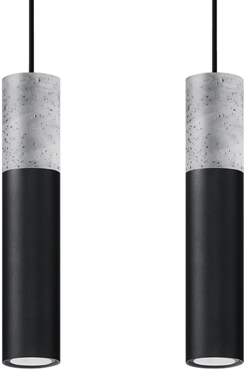 Sollux Lighting Borgio lámpara colgante 2x40 W negro-gris/gris ceniza SL.0651