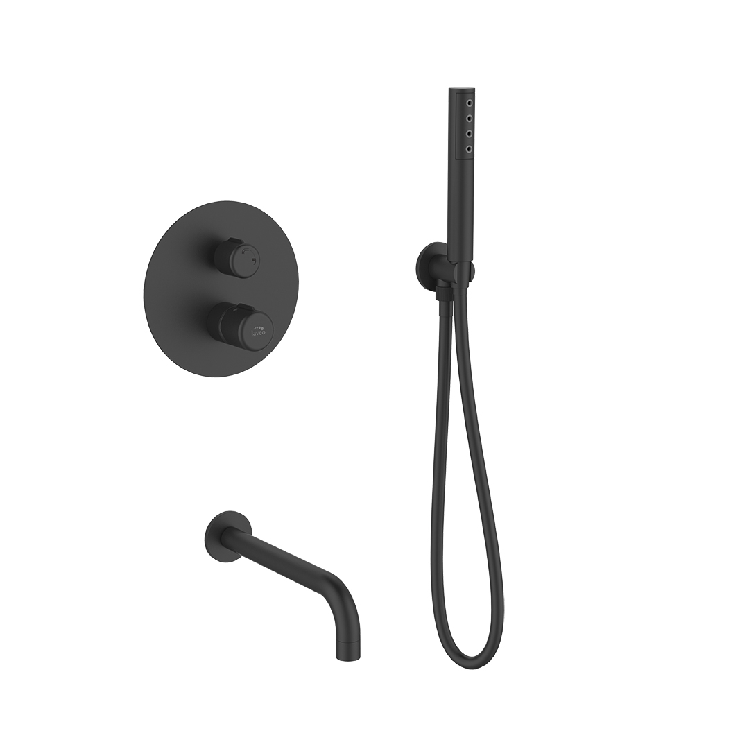 Laveo Pretto conjunto bañera/ducha empotrado negro BAO711P