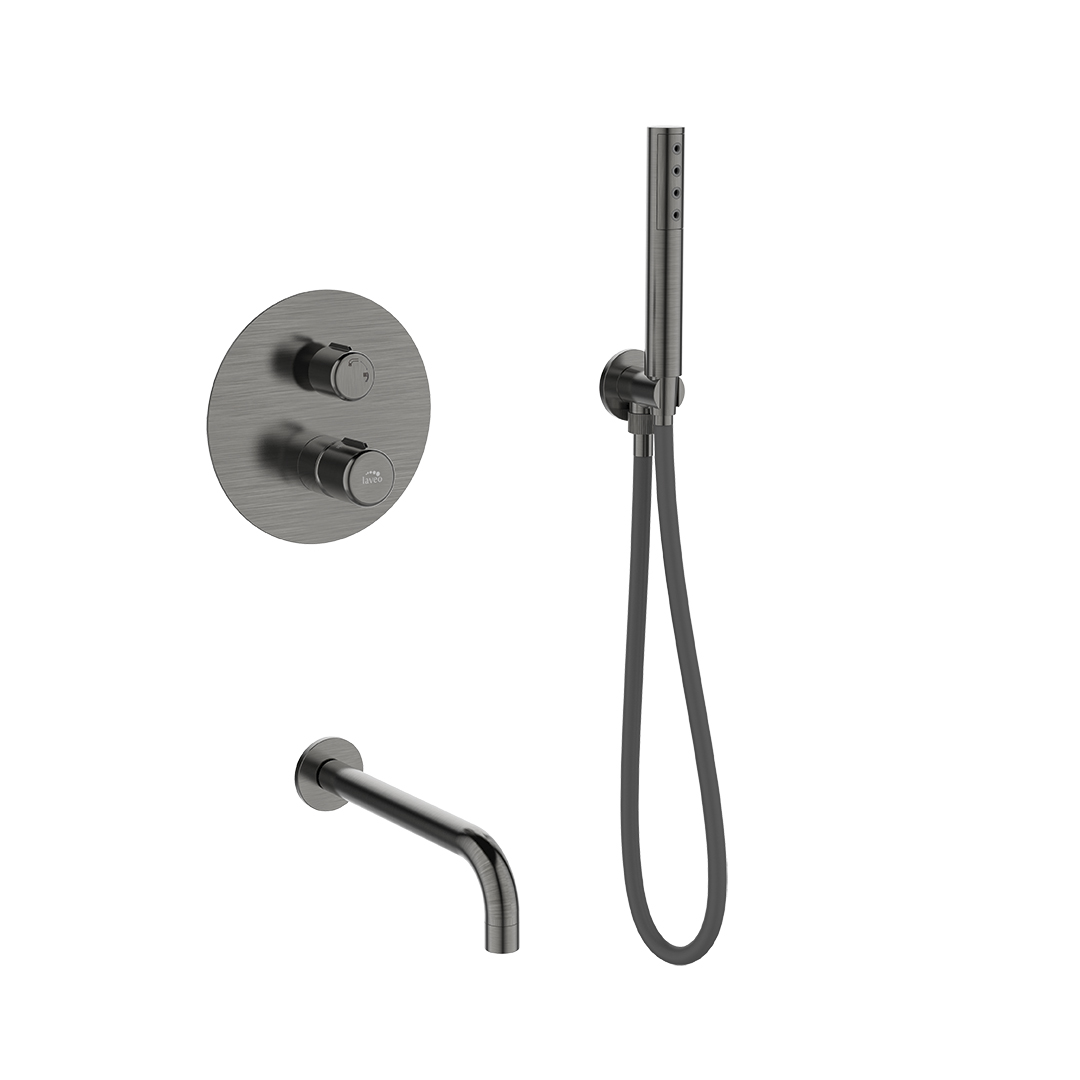 Laveo Pretto conjunto bañera/ducha empotrado grafito BAO911P