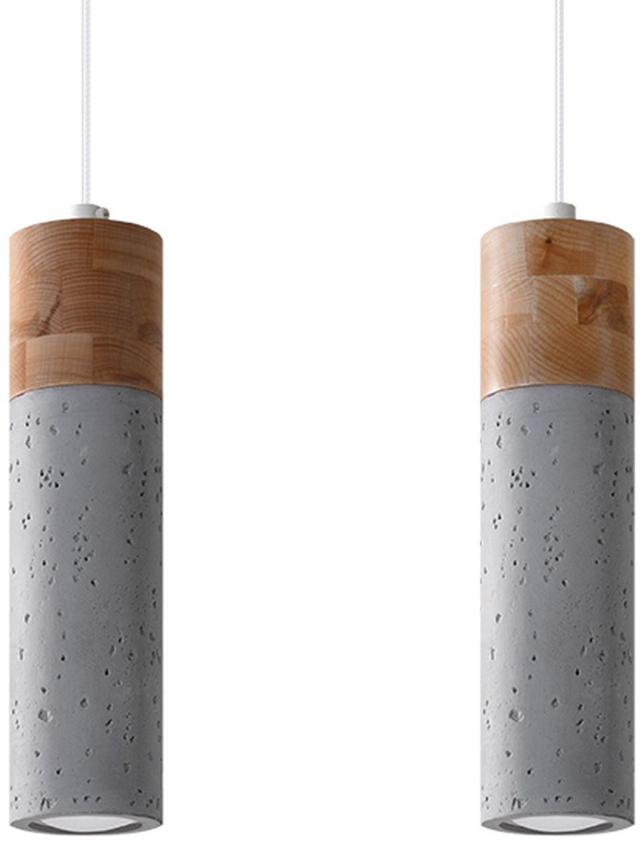 Sollux Lighting Zane lámpara colgante 2x40 W gris/gris ceniza-madera SL.0966