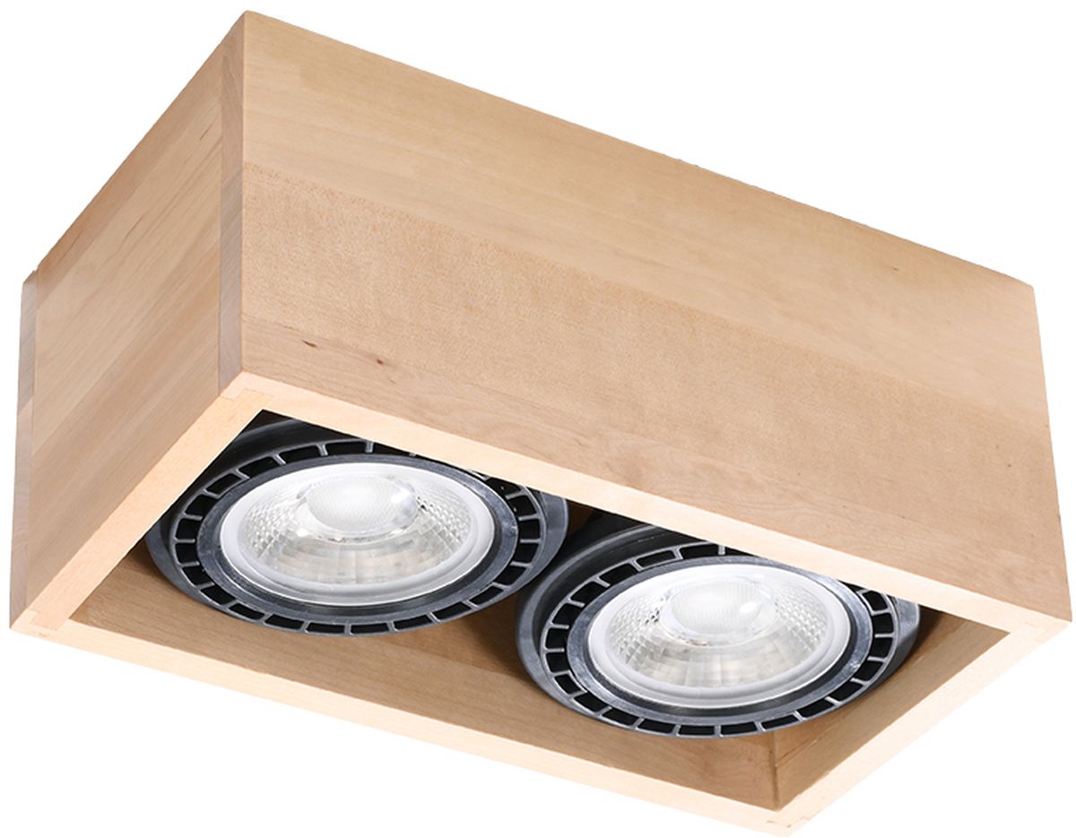Sollux Lighting Quatro lámpara de techo 2x40 W madera SL.0916