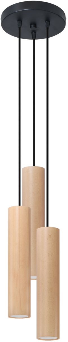 Sollux Lighting Lino lámpara colgante 3x40 W madera SL.1012