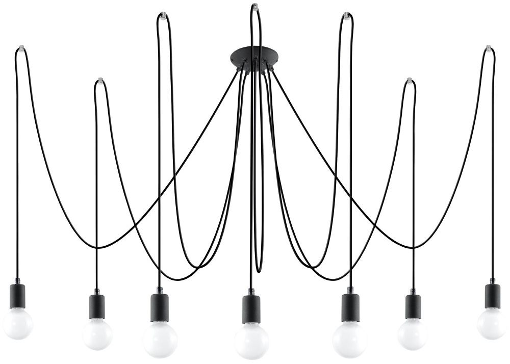 Sollux Lighting Edison lámpara colgante x60 W negro SL.0372